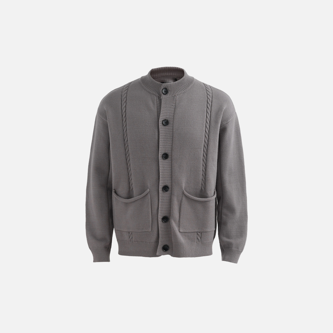 Winter Cozy Twist Knit Single Breasted Button Cardigan - Luxuryurbanwear