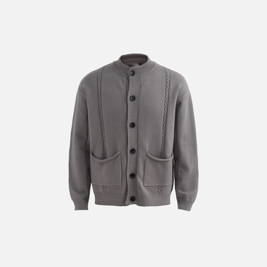 Winter Cozy Twist Knit Single Breasted Button Cardigan - Luxuryurbanwear