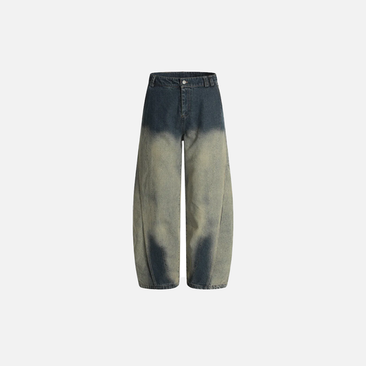 Streetwear Bold Gradient Dyed Wide Leg Jeans - Luxuryurbanwear