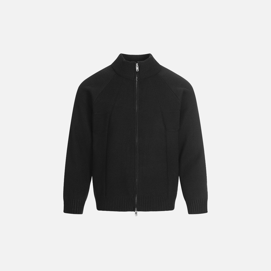 Retro Stylish High Collar Knit Zip-Up Cardigan - Luxuryurbanwear