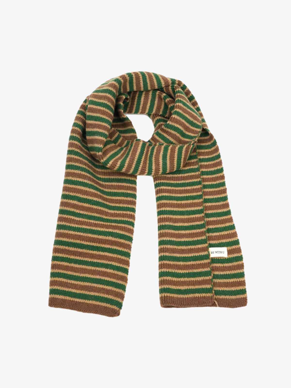 Retro Multicolor Striped Knit Scarf