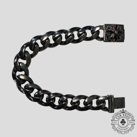 Chrome Hearts Cuban Bracelet in Oxidized Silver