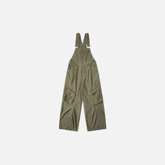 Vintage Distressed Workwear Overalls Wide Leg Jumpsuit - Luxuryurbanwear