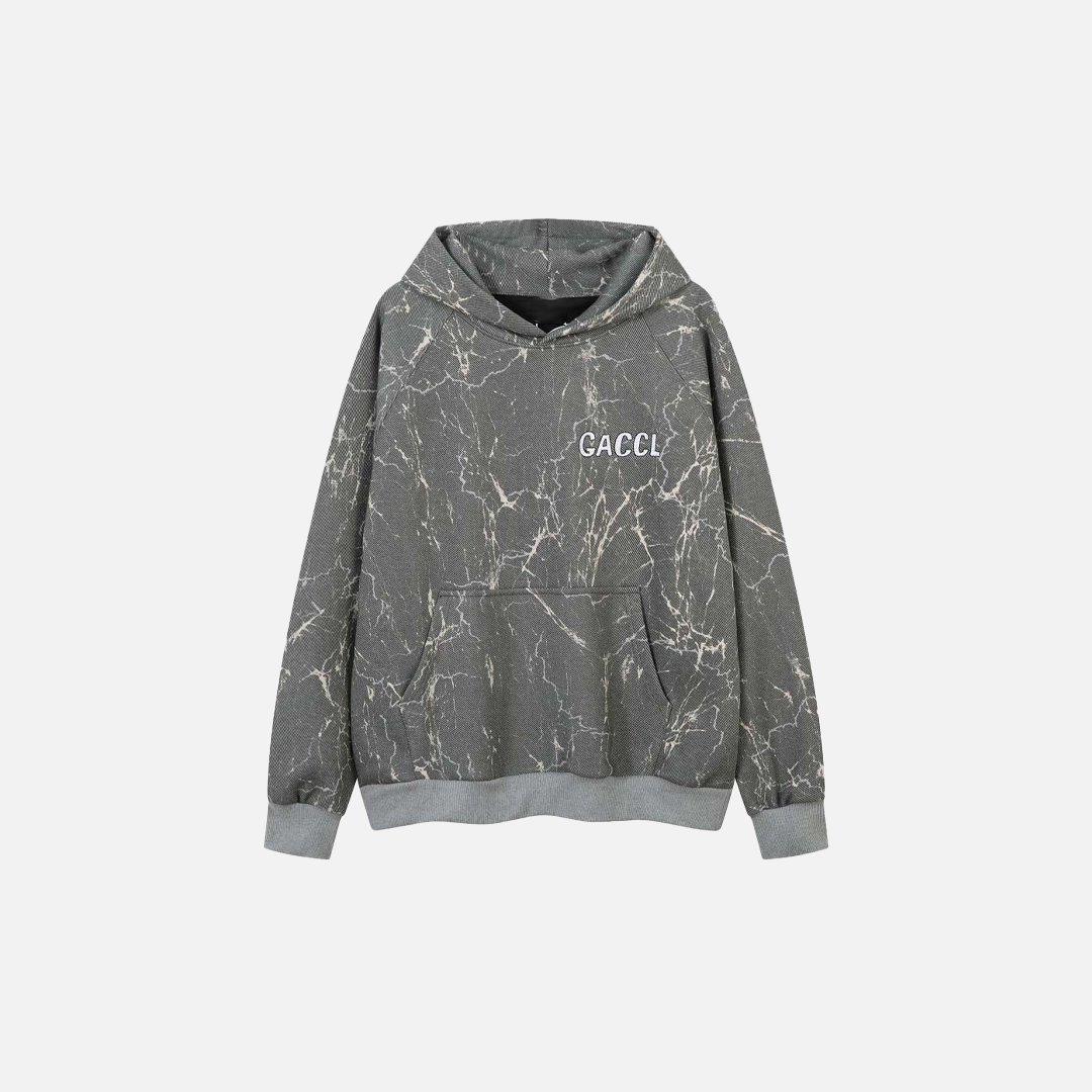 Gothic Punk Distressed Loose Fit Front Pocket Hoodie - Luxuryurbanwear