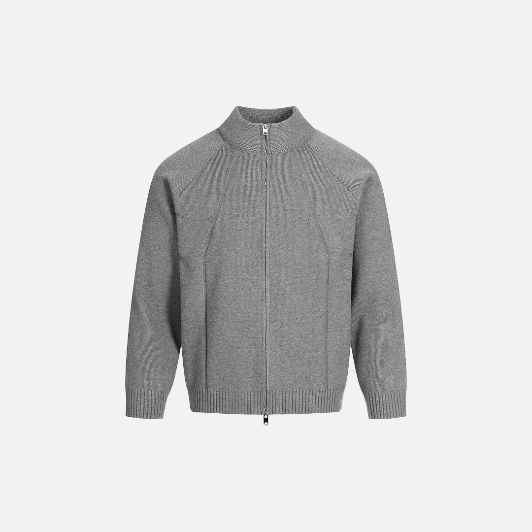 Retro Stylish High Collar Knit Zip-Up Cardigan - Luxuryurbanwear