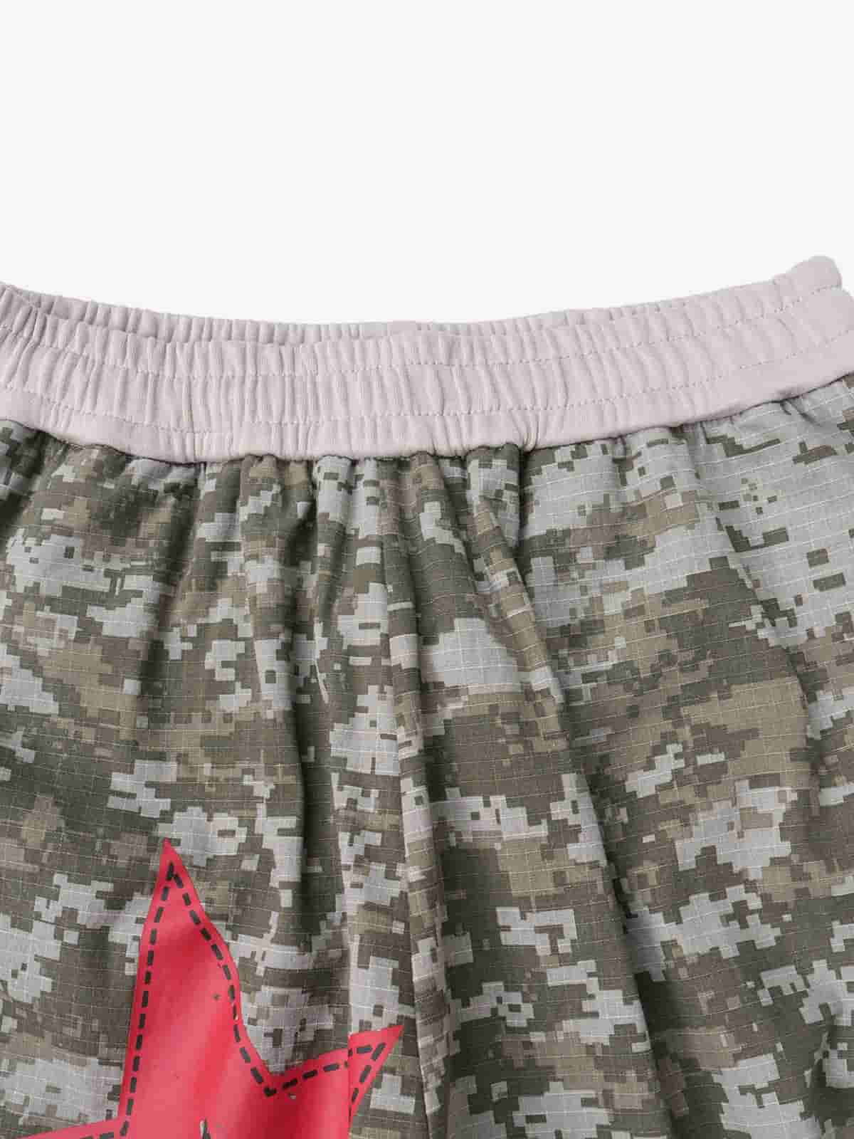 Retro Camouflage Star Patch Colorblock Casual Pants - Luxuryurbanwear