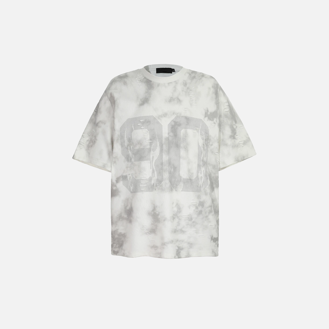Trendy Oversize Tie Dye Ripped Short Sleeve T-Shirt - Luxuryurbanwear