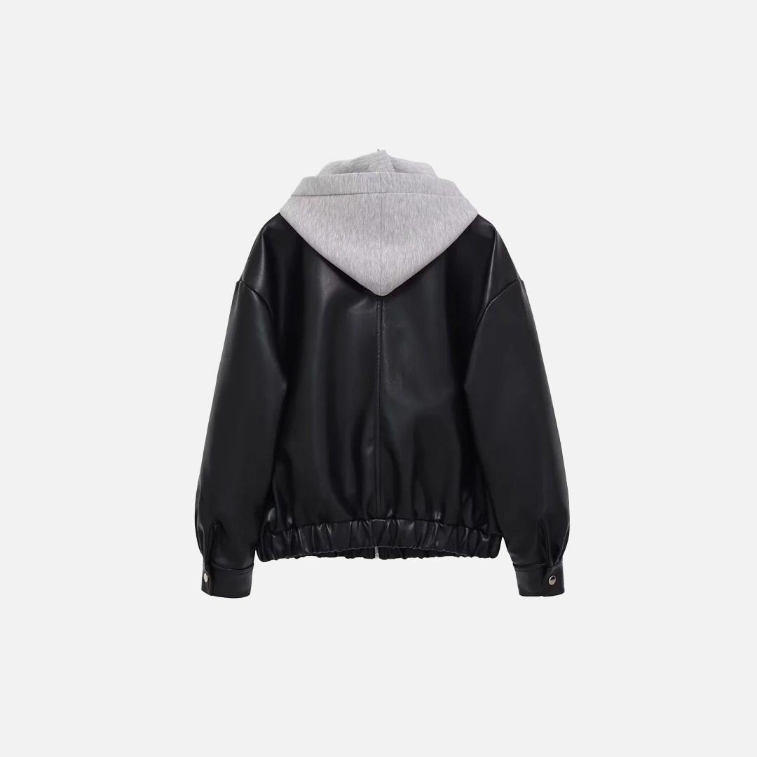 Essential Streetwear Patchwork Leather Effect Jacket - Luxuryurbanwear