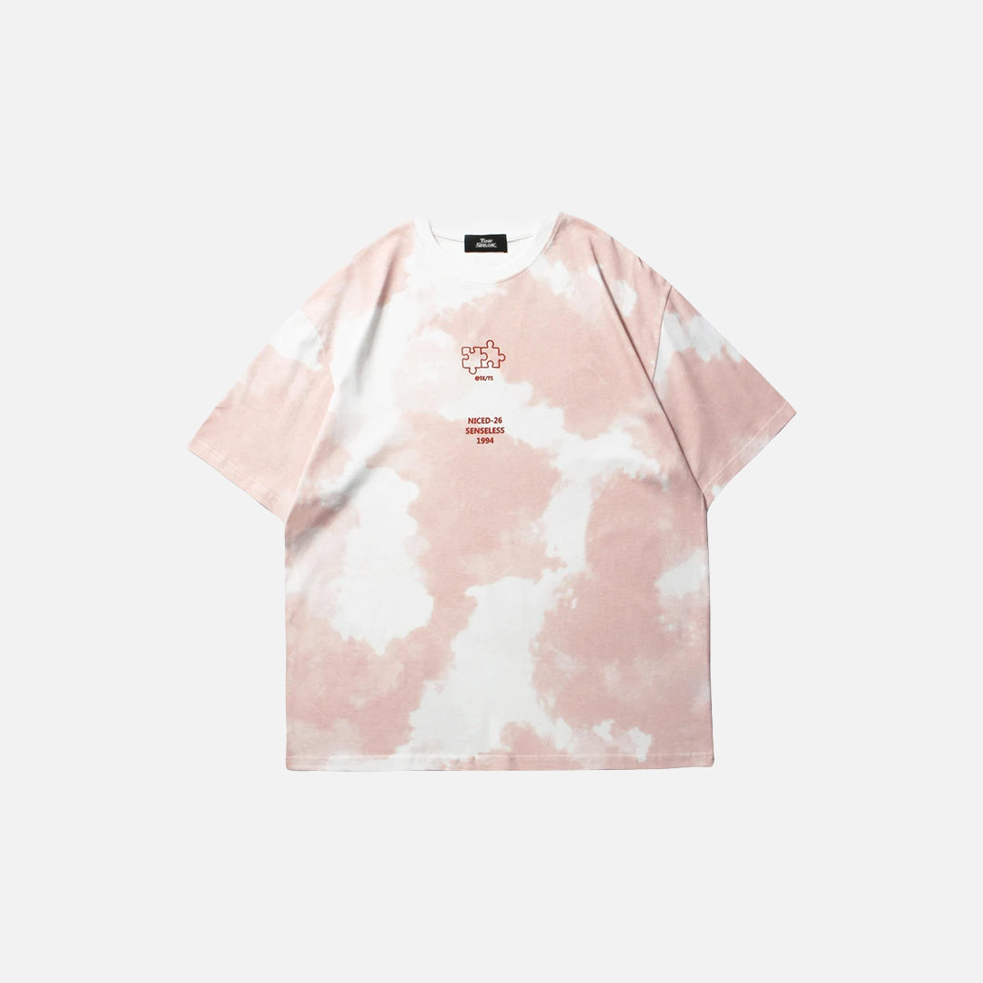 Elevated Vibrant Tie Dye Puzzle Letter T-Shirt - Luxuryurbanwear