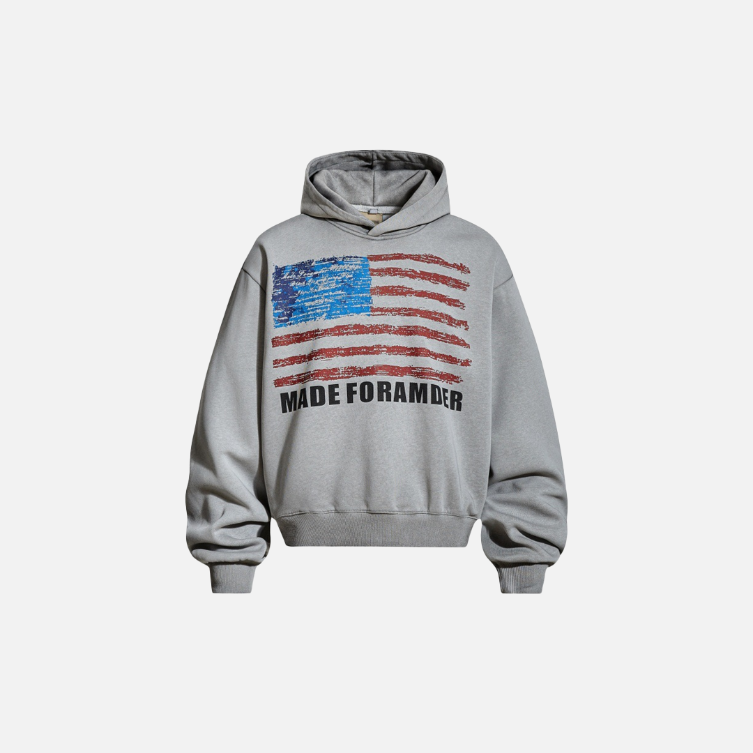 Spring Retro American Stripe Printed Hoodie - Luxuryurbanwear