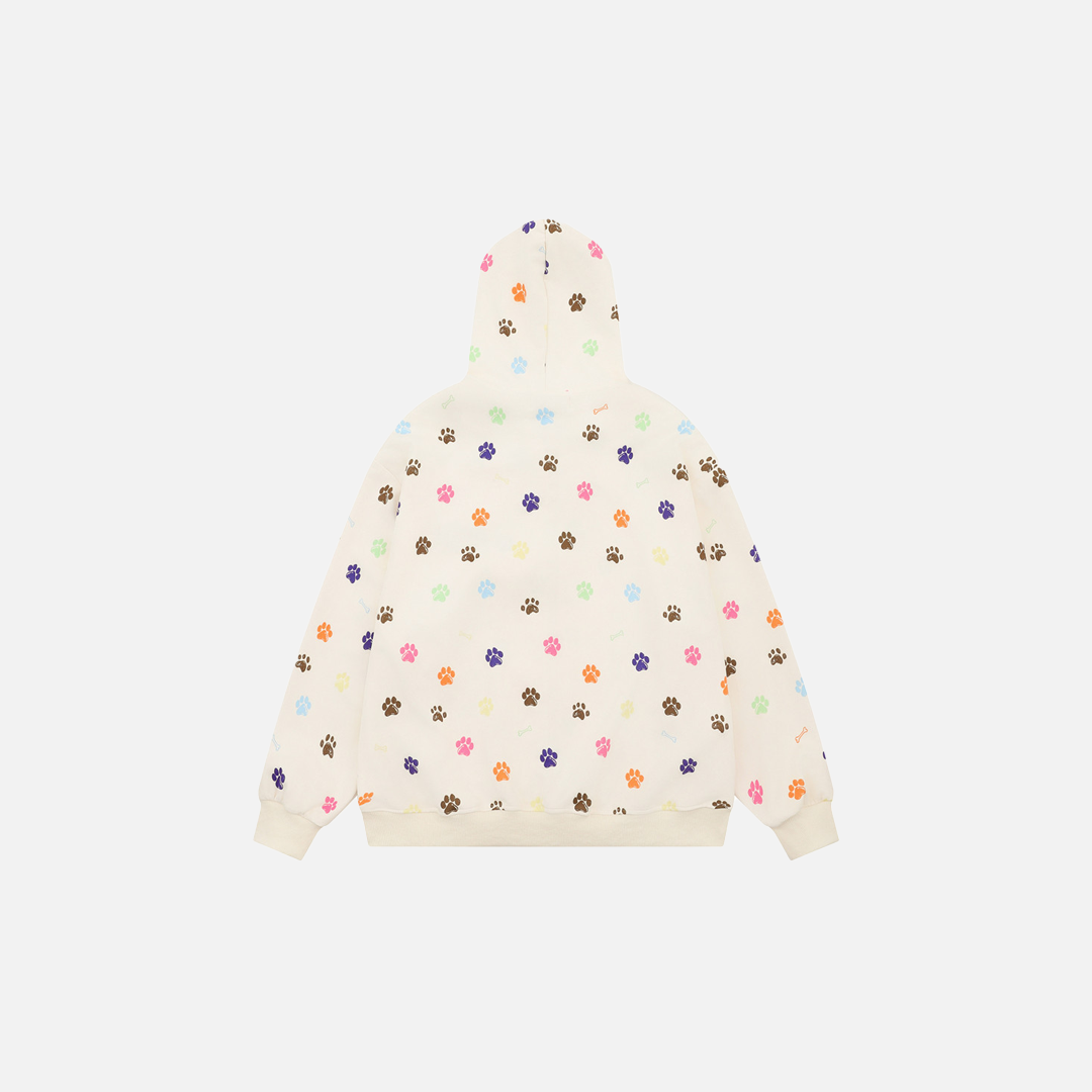 Y2K Women Cool Bear Paw Print Hooded Sweatshirt - Luxuryurbanwear