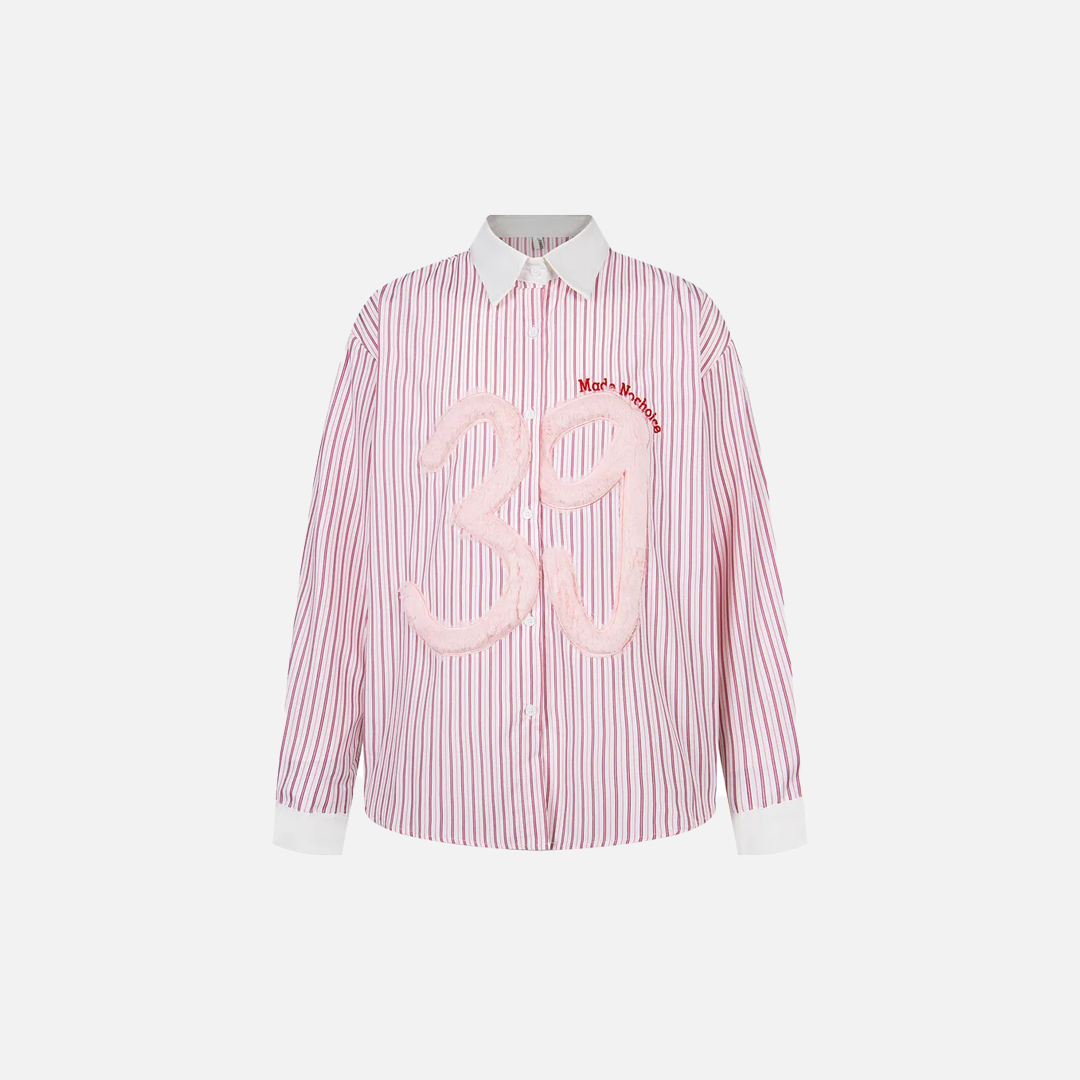 Stylish Embroidered Striped Long Sleeve Shirt - Luxuryurbanwear