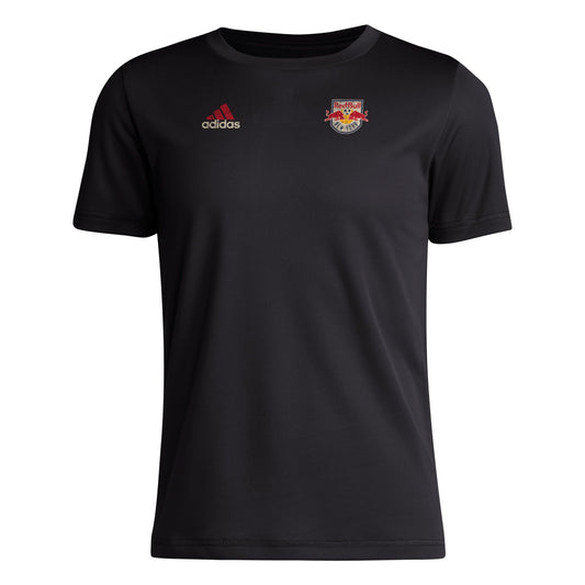 adidas Boys^Unisex Kids Short Sleeve Pre-Game T-Shirt Black/New York Red Bulls X-Large