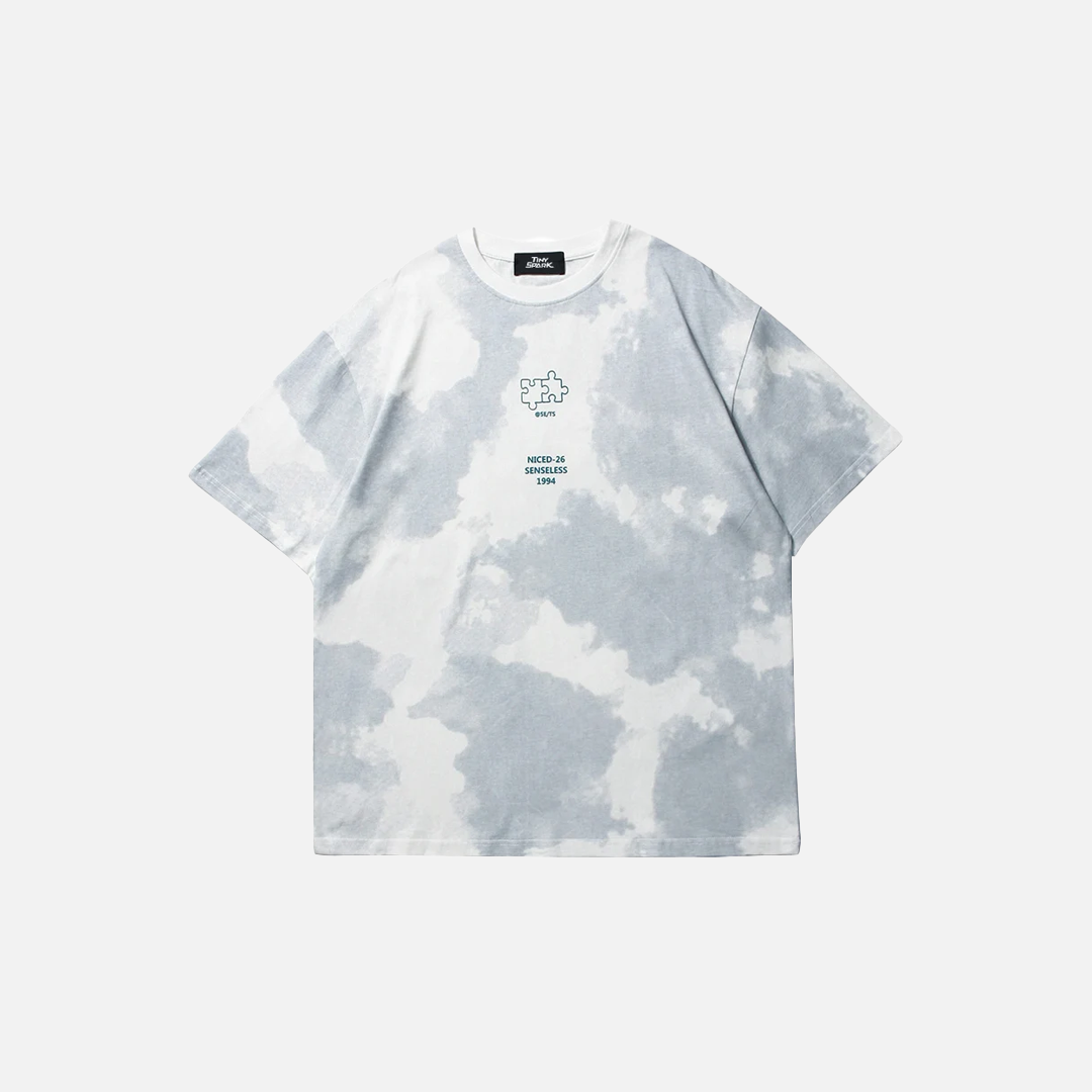 Elevated Vibrant Tie Dye Puzzle Letter T-Shirt - Luxuryurbanwear