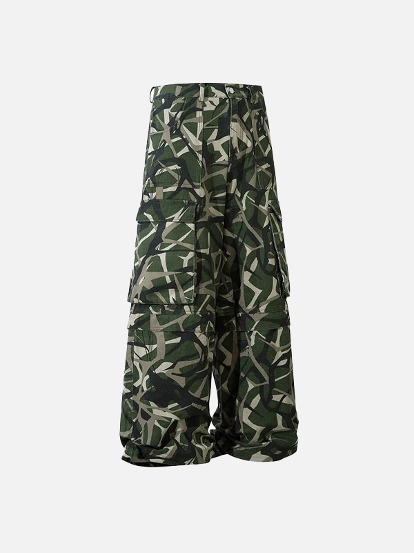 Streetwear Camouflage Loose Fit Printed Cargo Pants - Luxuryurbanwear