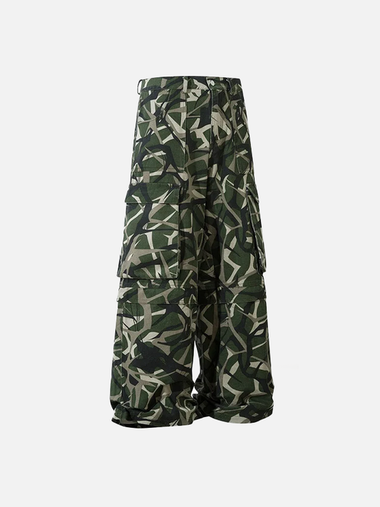 Streetwear Camouflage Loose Fit Printed Cargo Pants - Luxuryurbanwear