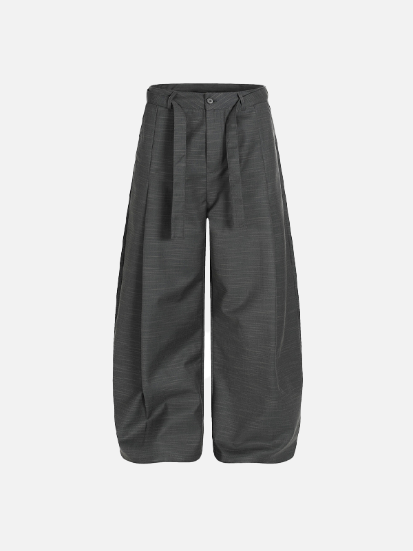 Vintage Belted Wide Leg Classic Pants - Luxuryurbanwear