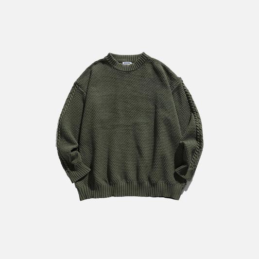 Cozy Solid Vintage Loose Knit Jumper Sweater - Luxuryurbanwear