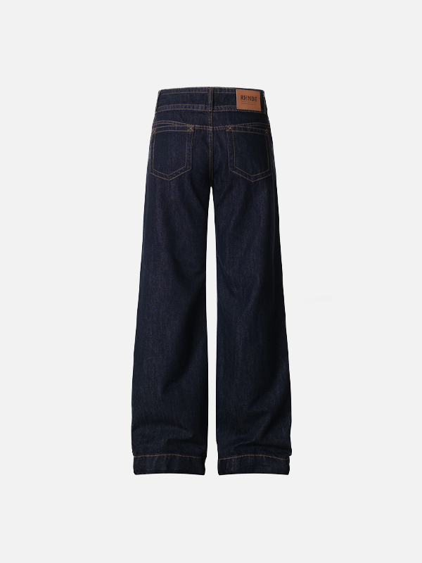 Trendy Simple Straight Leg Denim Jeans - Luxuryurbanwear