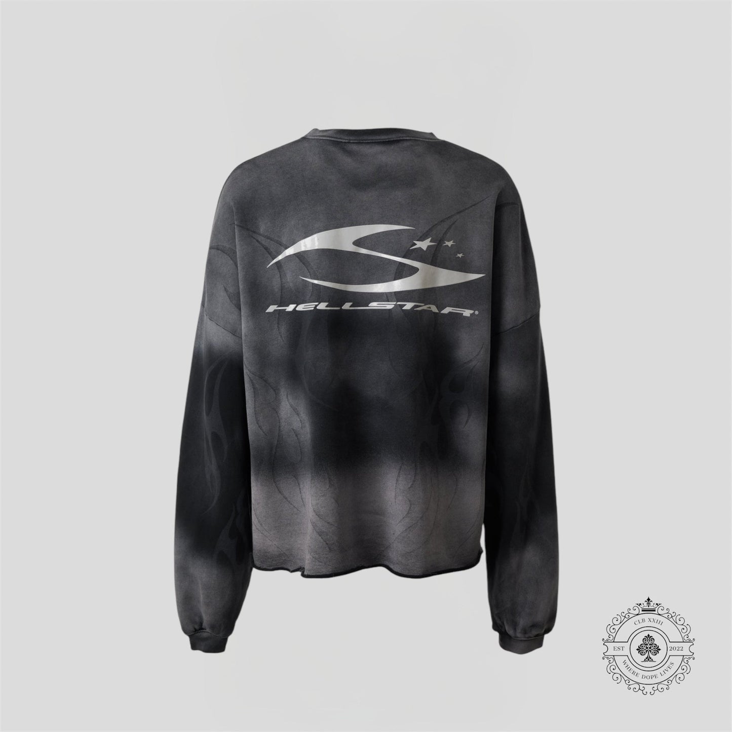 Hellstar Burned Tribal Crewneck (Oversize) in Grey