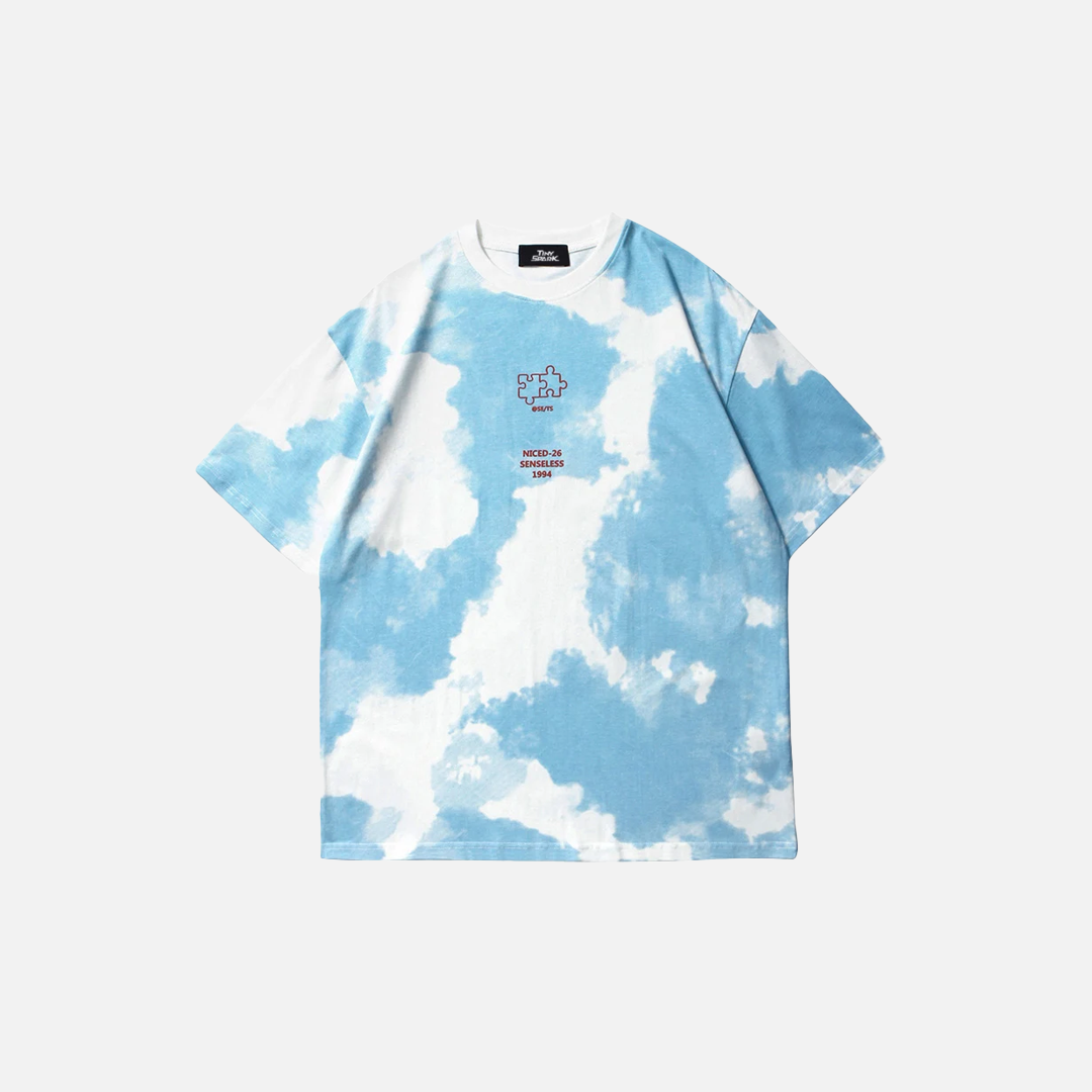 Elevated Vibrant Tie Dye Puzzle Letter T-Shirt - Luxuryurbanwear