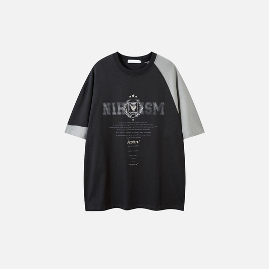 Y2K Oversized Vintage Splicing Color Block T-Shirt - Luxuryurbanwear