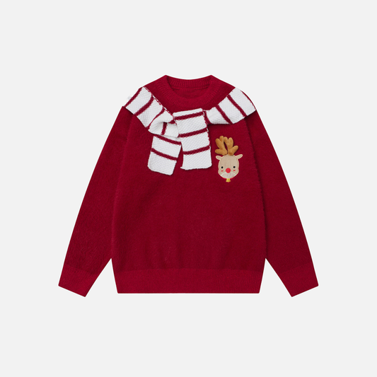 Fashionable European With Shawl Scarf Sweater - Luxuryurbanwear