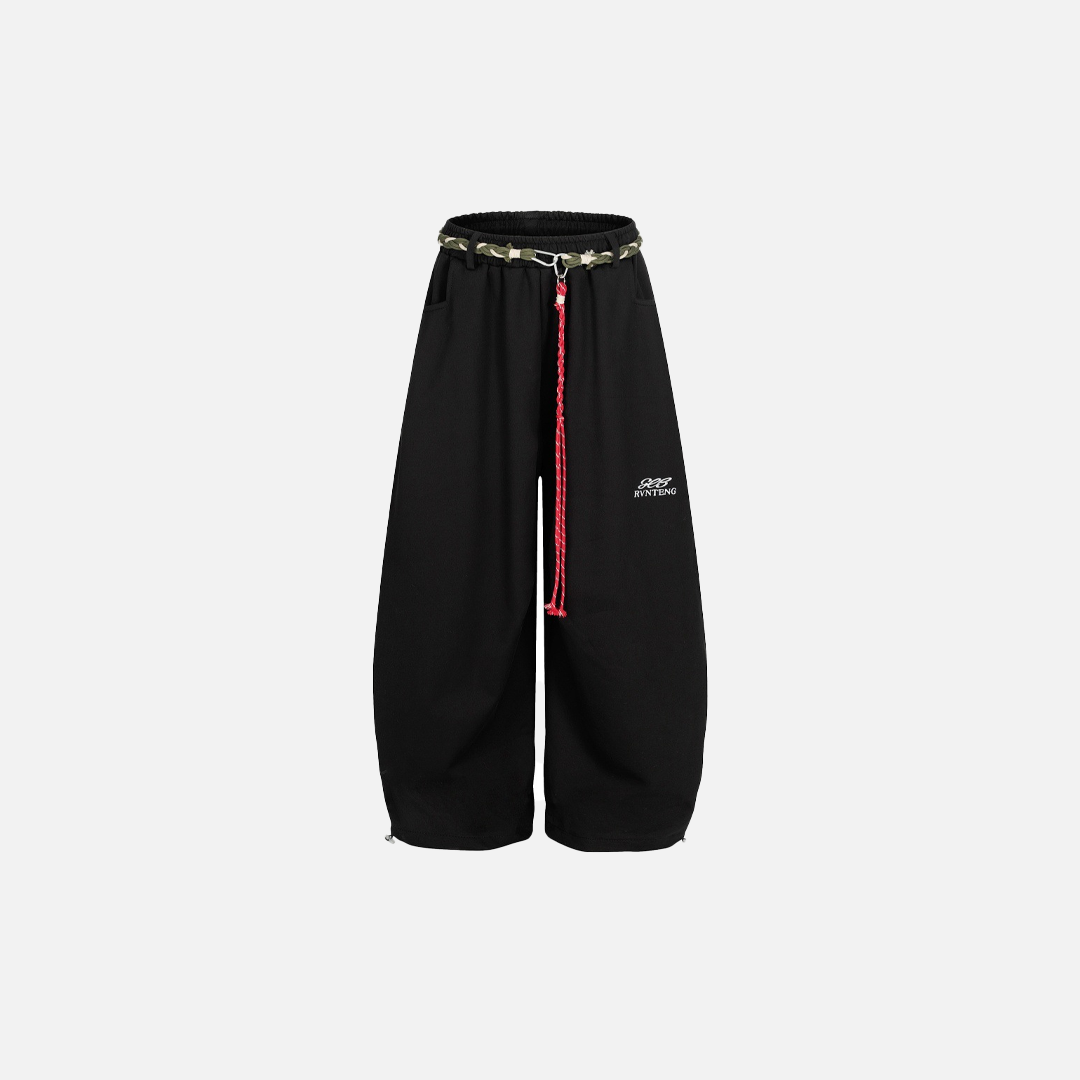 Y2K American Vibe Wide Leg Drawstring Sweatpants - Luxuryurbanwear