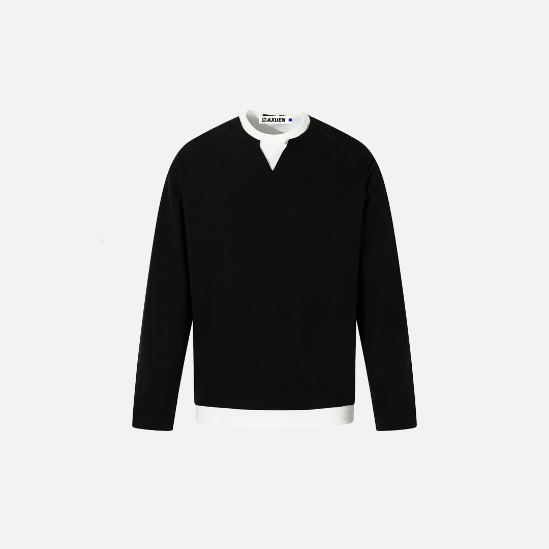 Elevated Stylish V-Neck Long Sleeve T-Shirt - Luxuryurbanwear