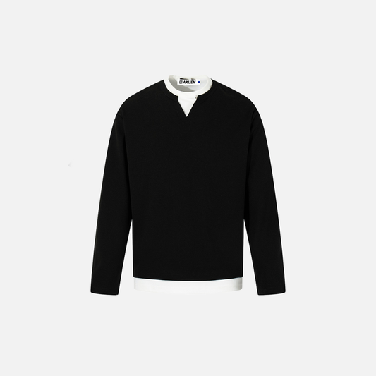 Elevated Stylish V-Neck Long Sleeve T-Shirt - Luxuryurbanwear