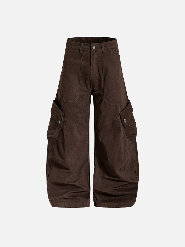 Embroidered American High Street Denim Cargo Jeans - Luxuryurbanwear