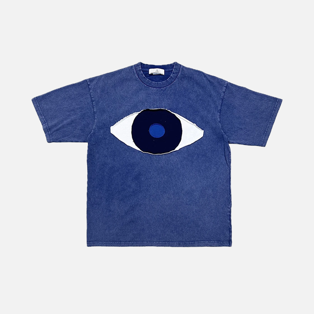 Patchwork Vintage Eye Loose Short Sleeve T-Shirt - Luxuryurbanwear