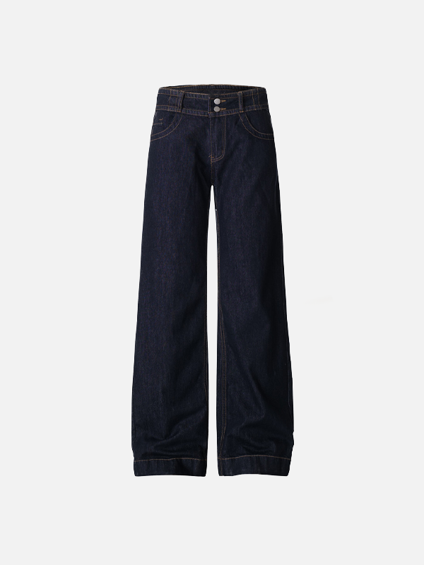 Trendy Simple Straight Leg Denim Jeans - Luxuryurbanwear