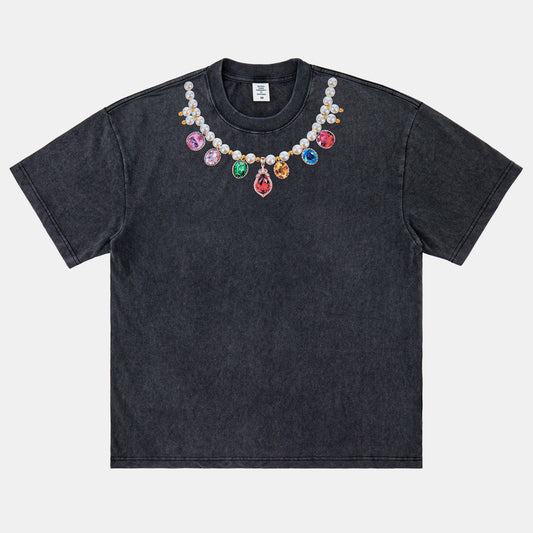Vintage Jewel | Black T-shirt - Luxuryurbanwear