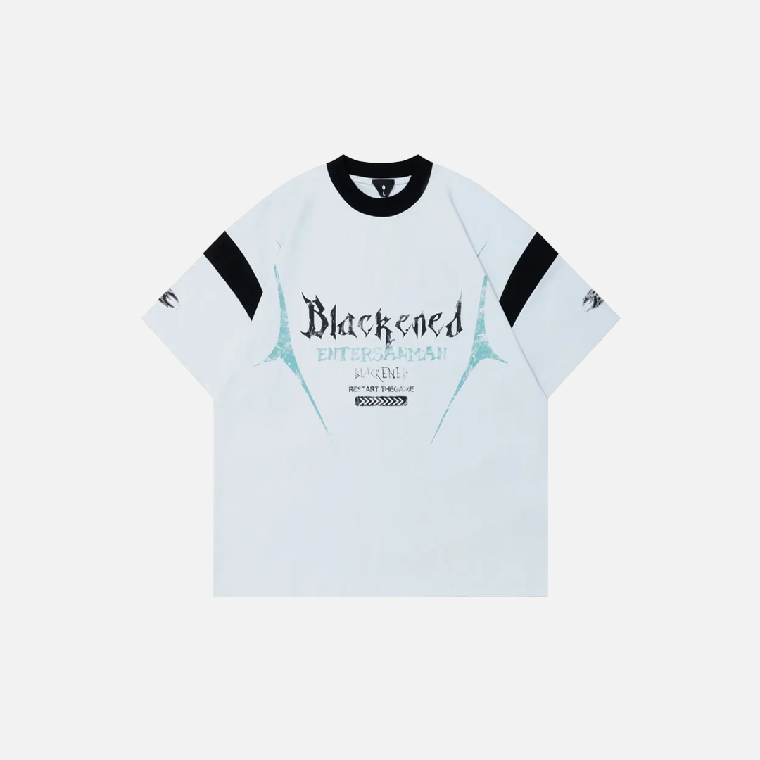 Warm Graphic Printed V-Neck Cotton Racing T-Shirt - Luxuryurbanwear