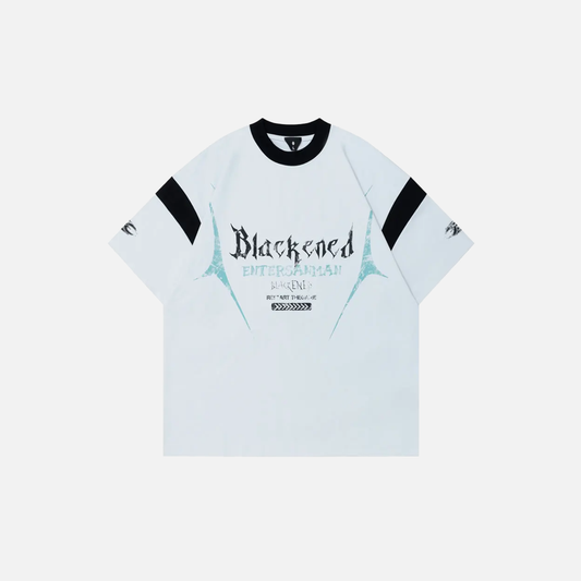 Warm Graphic Printed V-Neck Cotton Racing T-Shirt - Luxuryurbanwear