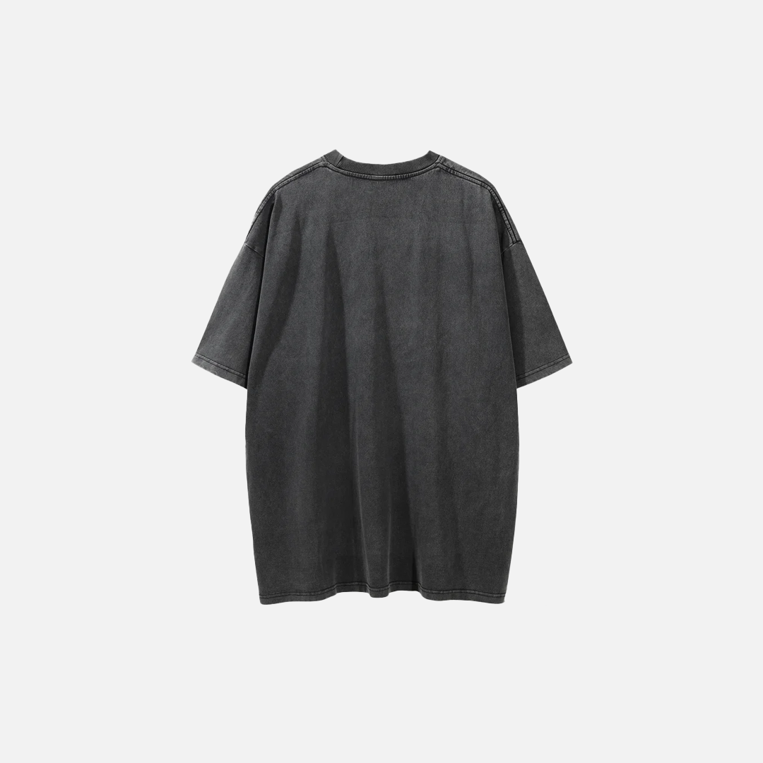 Distressed Washed Portrait Print Short Sleeve T-Shirt - Luxuryurbanwear