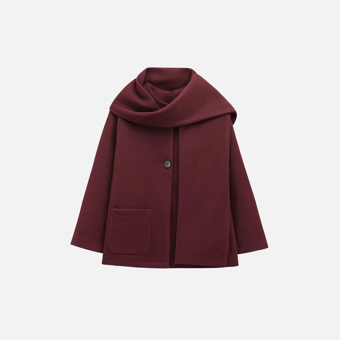 Stylish Warm Flexible Blend with-scarf Jacket - Luxuryurbanwear