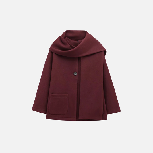 Stylish Warm Flexible Blend with-scarf Jacket - Luxuryurbanwear