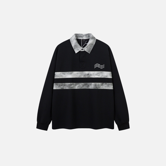 Streetwear Color Block Stand Collar Long Sleeve T-Shirt - Luxuryurbanwear
