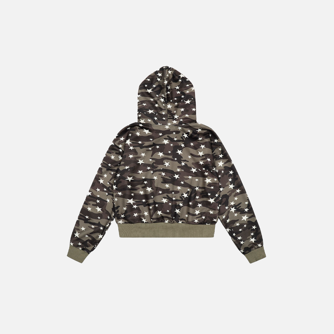 Vintage Streetwear Star Camo Hooded Sweatshirt - Luxuryurbanwear