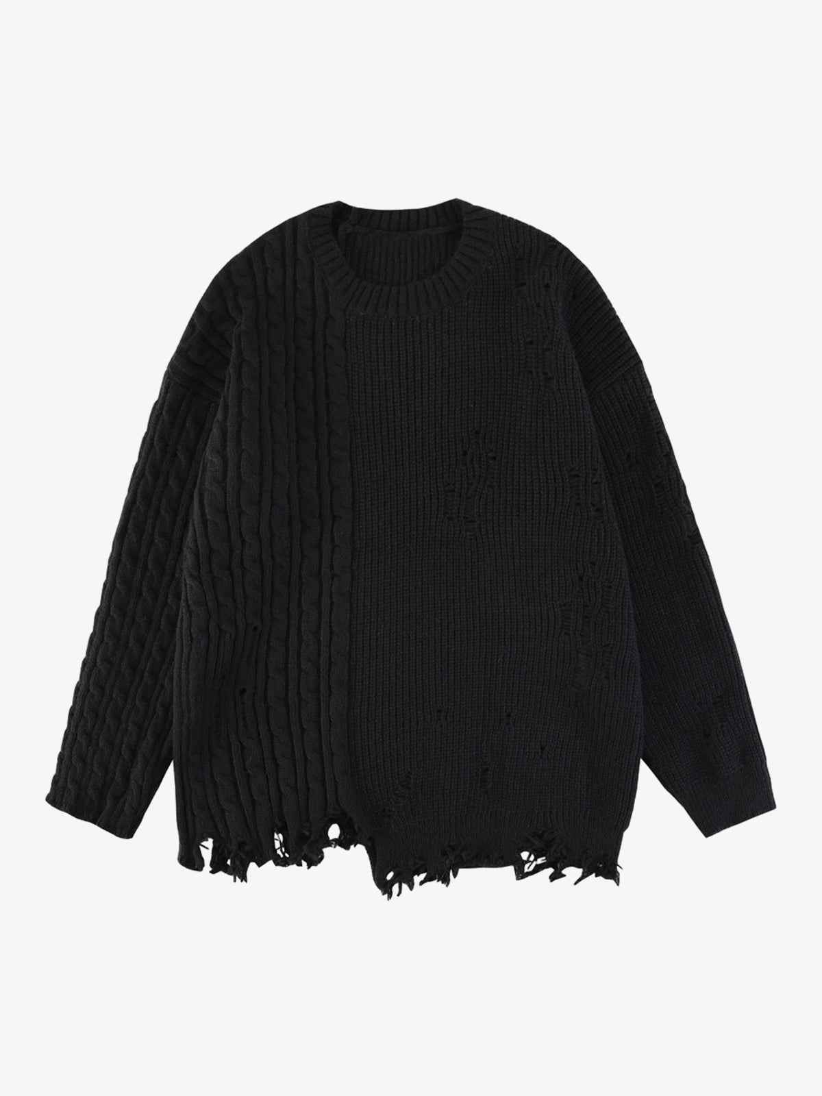 Cable Knit Crochet Hole Sweater