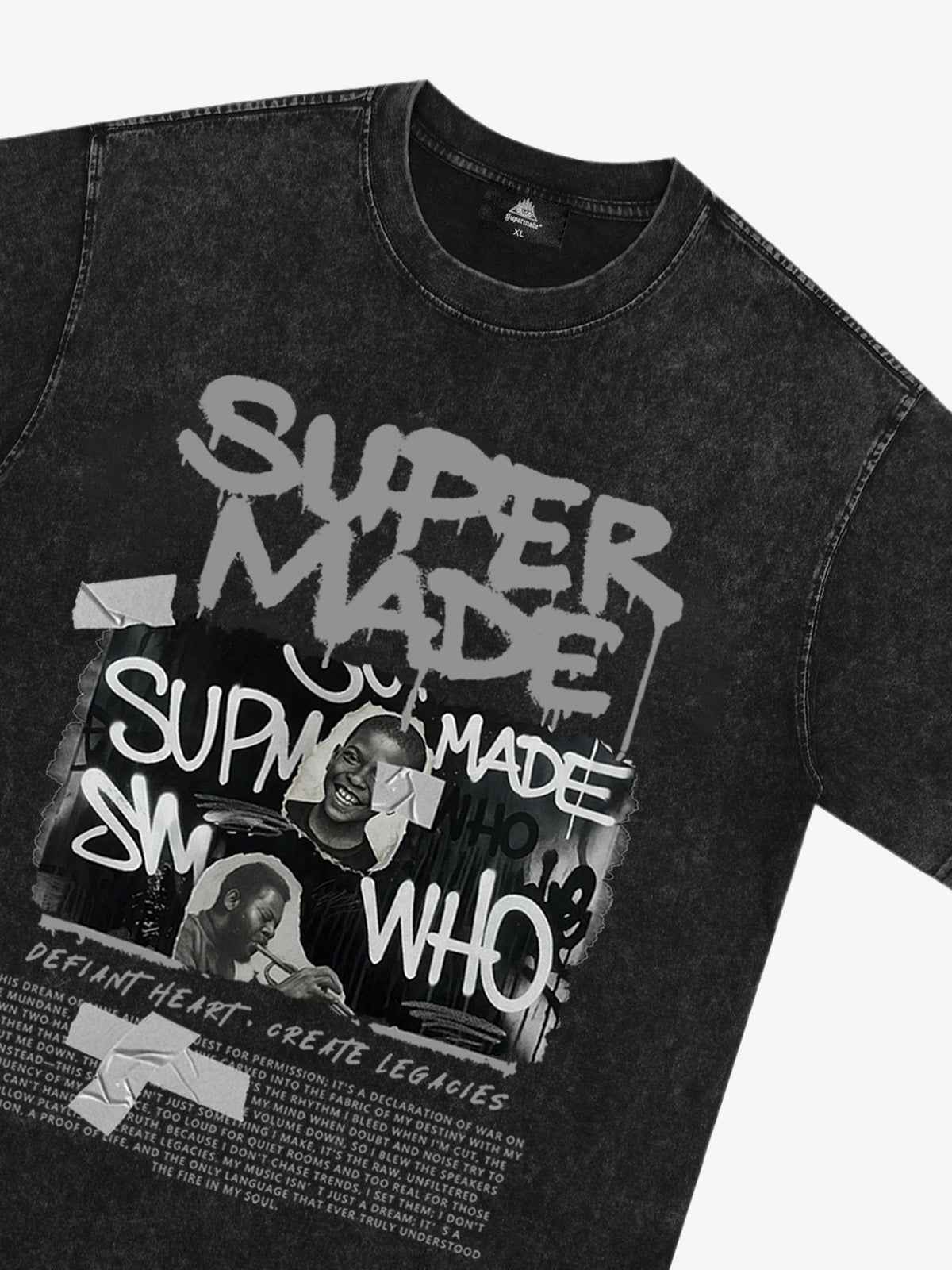 Streetwear Graffiti Character Collage Graphic T-Shirt