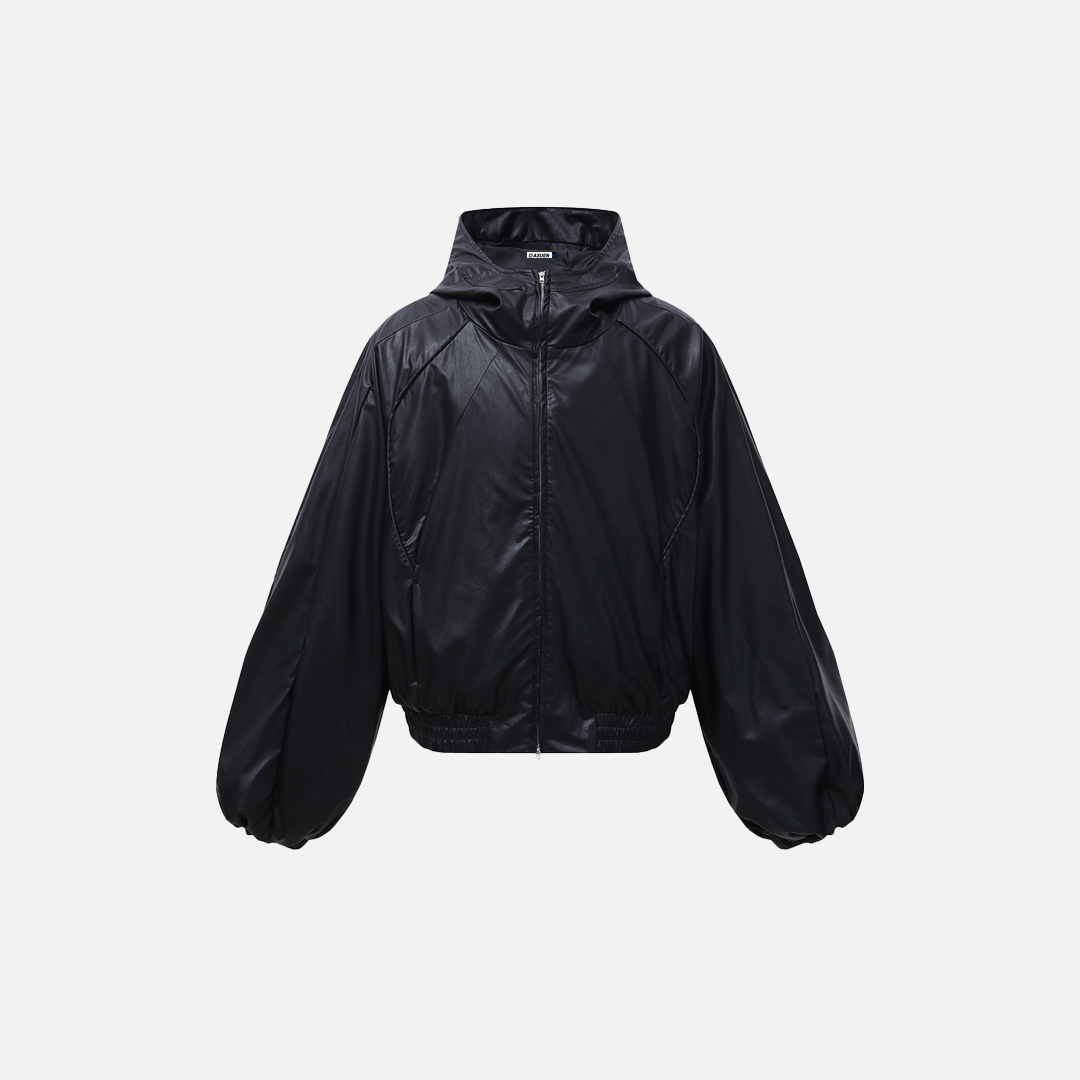 Streetwear Stylish Faux Hooded Puffer Leather Jacket - Luxuryurbanwear