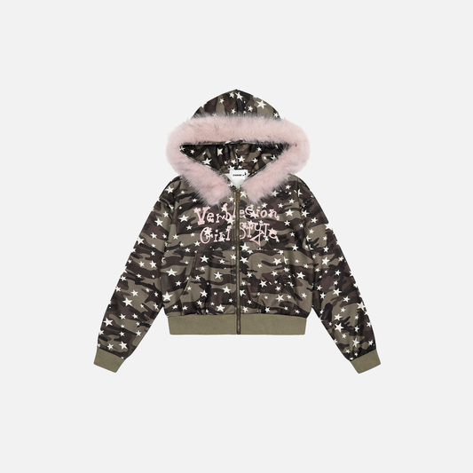 Vintage Streetwear Star Camo Hooded Sweatshirt - Luxuryurbanwear