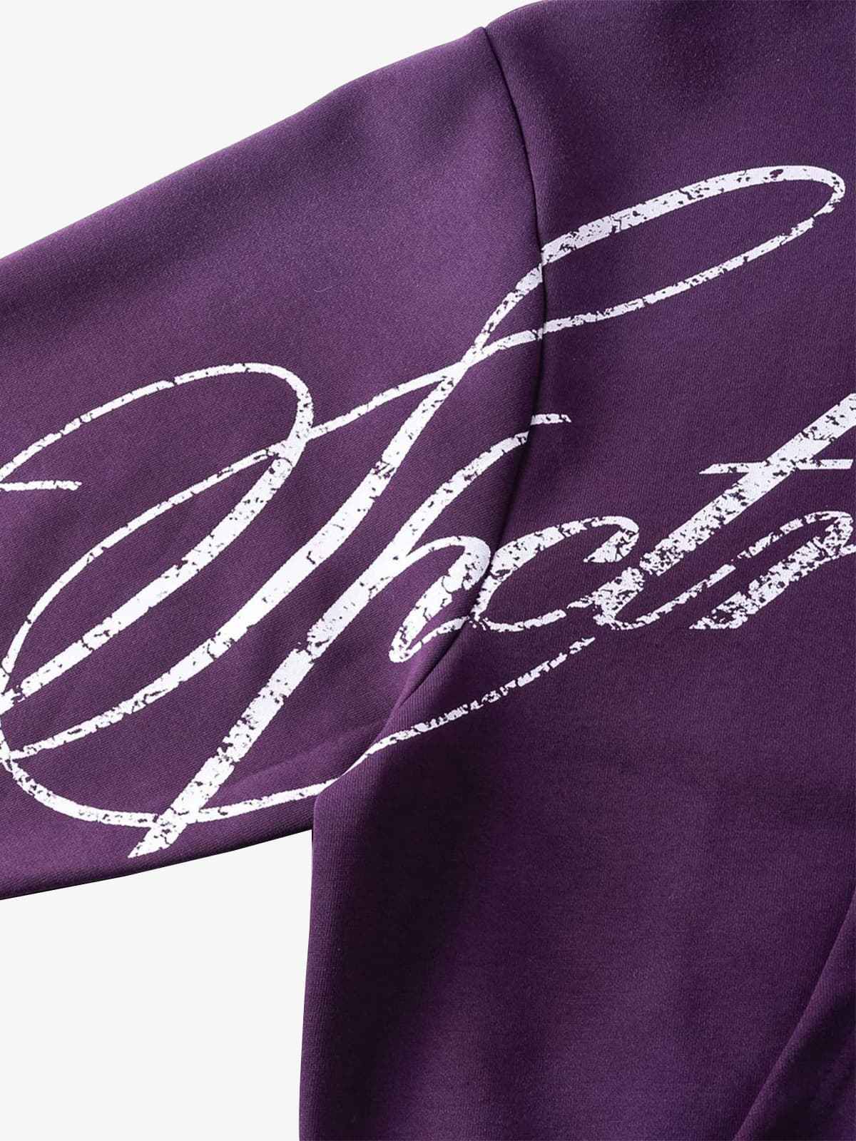 High Street Script Letter Print Zip-up Hoodie Jacket