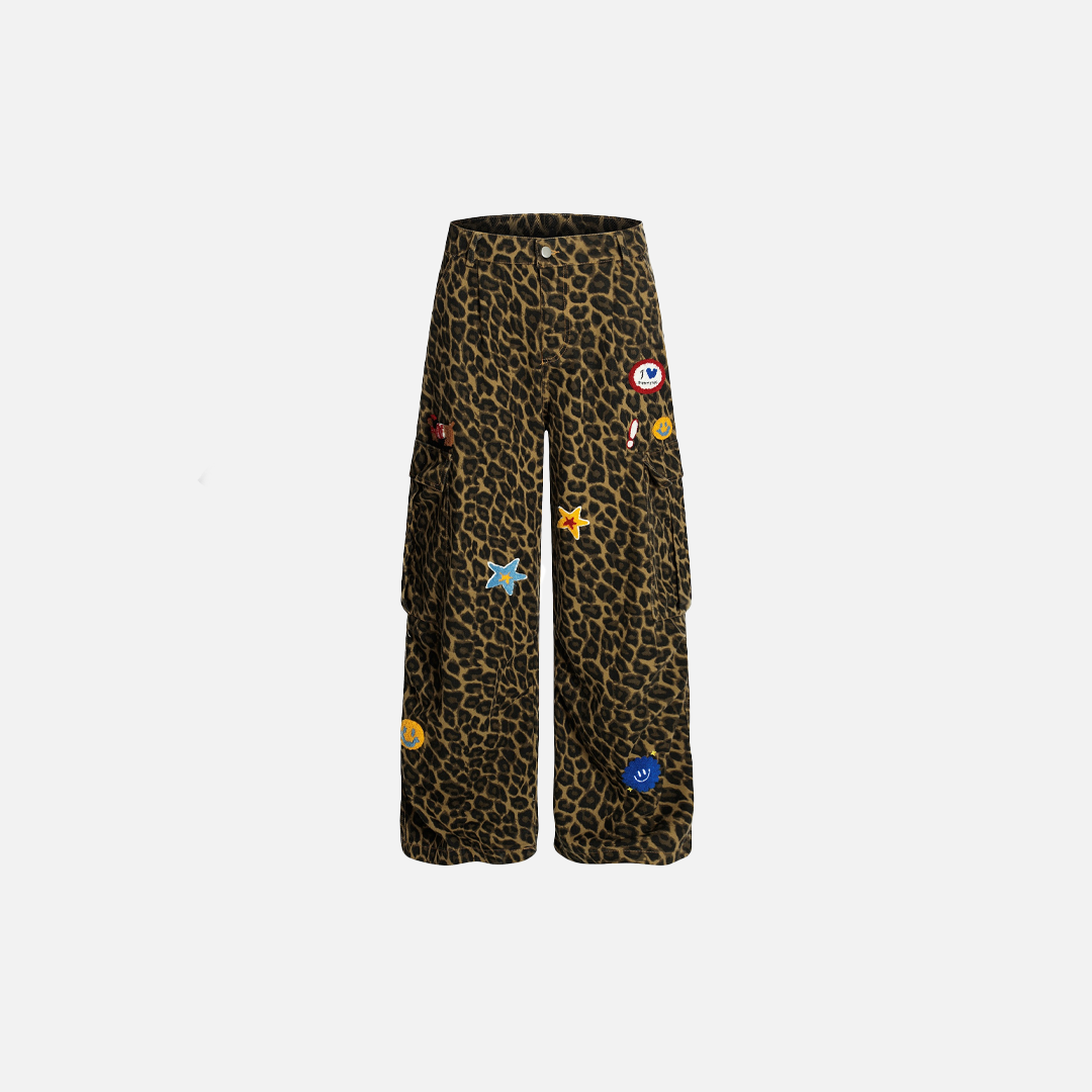 Men Essential Vintage Leopard Print Workwear Pants - Luxuryurbanwear
