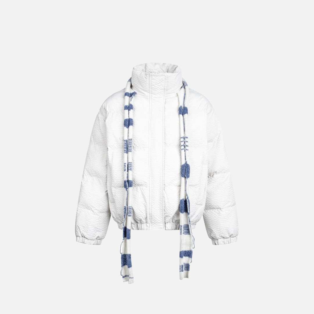 Streetwear Contrast Stand Collar Puffer Jacket - Luxuryurbanwear
