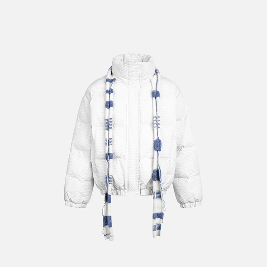 Streetwear Contrast Stand Collar Puffer Jacket - Luxuryurbanwear