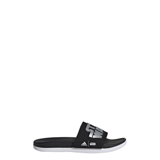 adidas Adilette Comfort Star Wars (Toddler/Little Big Kid) Slide Sandal Black/Silver Metallic/White 1 US Unisex